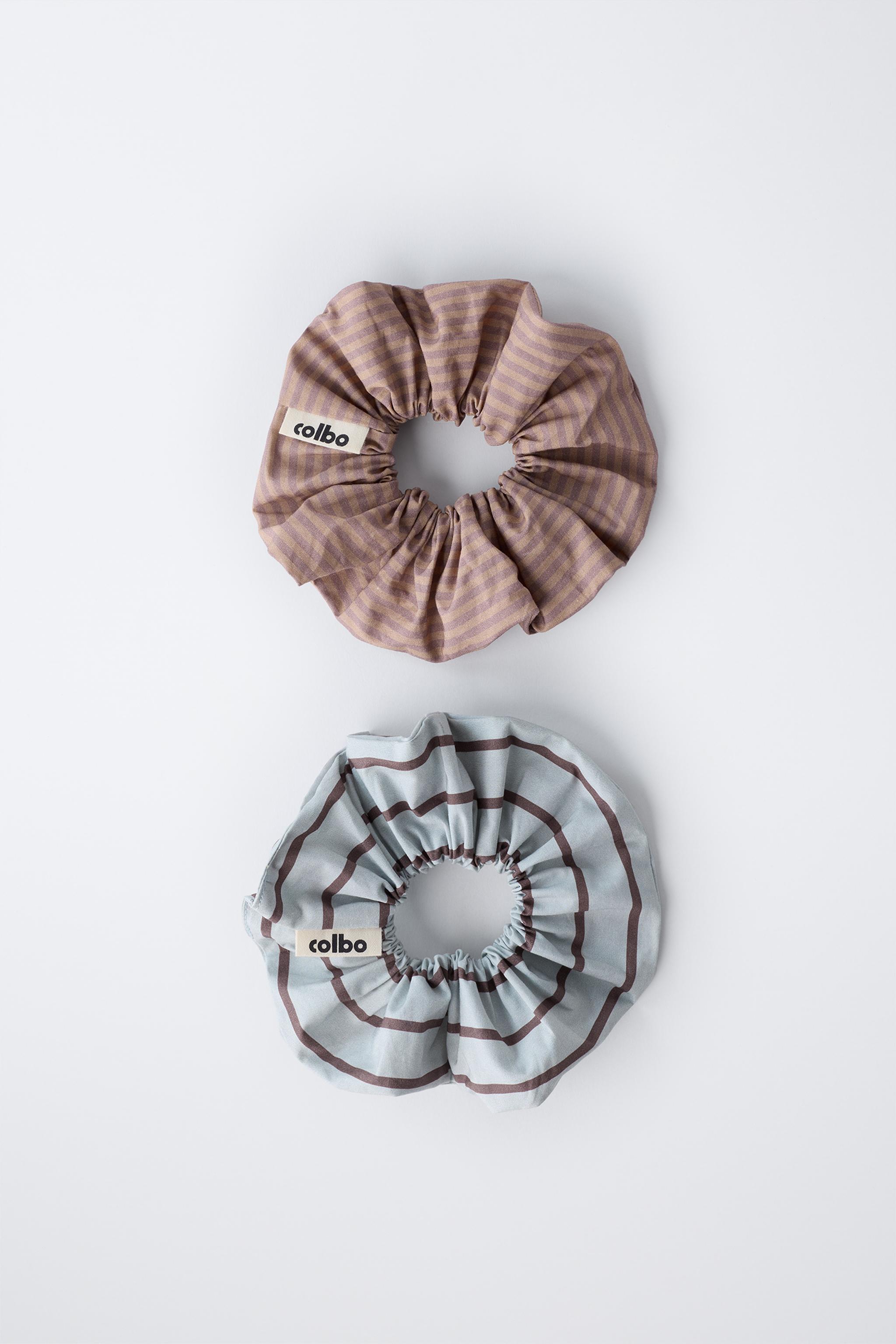 TWO-PACK OF STRIPED SCRUNCHIES